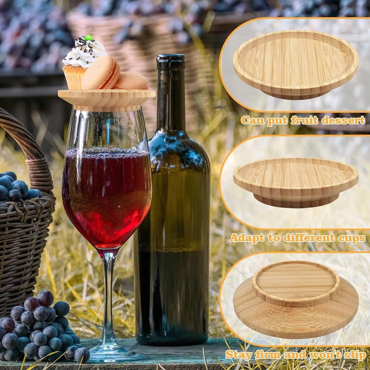 WineDiner™ Κάλυμμα Καρυκευμάτων για Ποτήρι Κρασιού